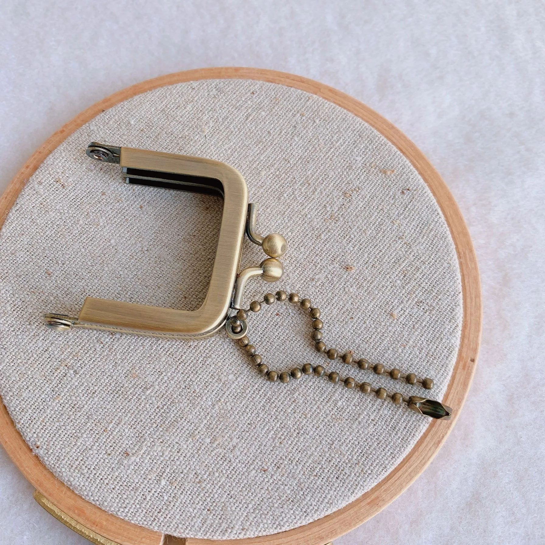 12cm Mini Purse Frame Chain Bronze And Light Gold