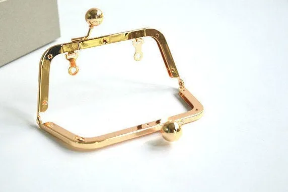 14cm ( 5 1/2 Inch) Purse Frame With Screws Silver And Gold