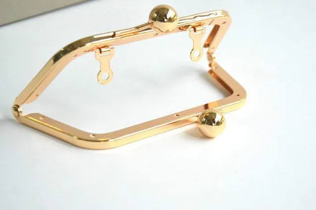 14cm ( 5 1/2 Inch) Purse Frame With Screws Silver And Gold