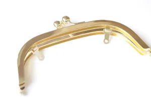 16.5cm x 7cm Light Gold Metal Purse Frame With Inside Hoops