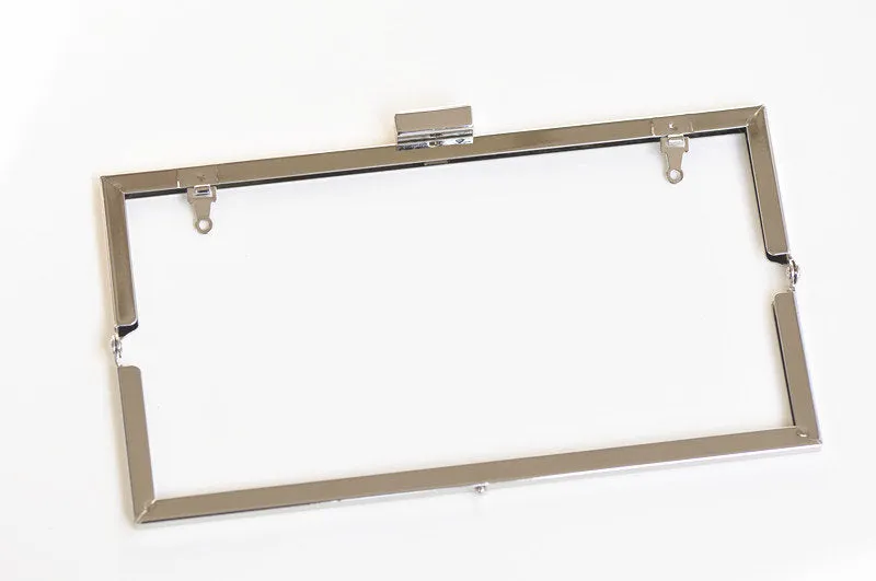 22cm (8") Silver Purse Frame With Large Kisslock Glue-In Style Closure Frame