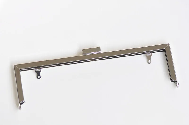 22cm (8") Silver Purse Frame With Large Kisslock Glue-In Style Closure Frame
