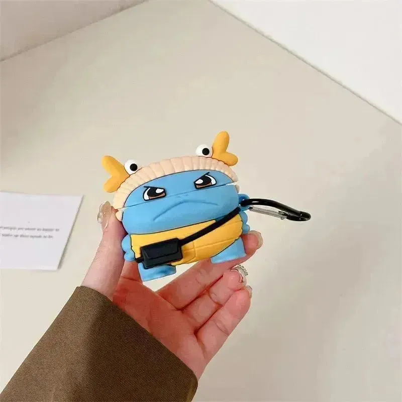 3D Cute Angry Squirtle Shock Proof Case (For Airpods)