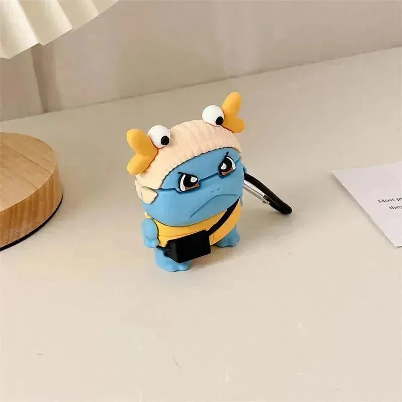 3D Cute Angry Squirtle Shock Proof Case (For Airpods)