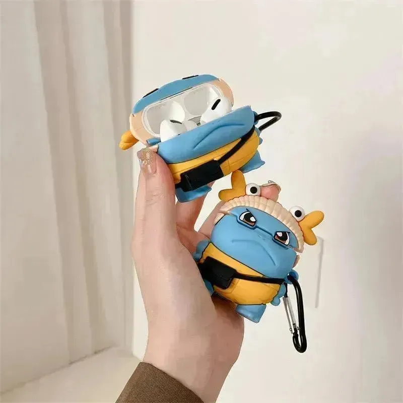 3D Cute Angry Squirtle Shock Proof Case (For Airpods)