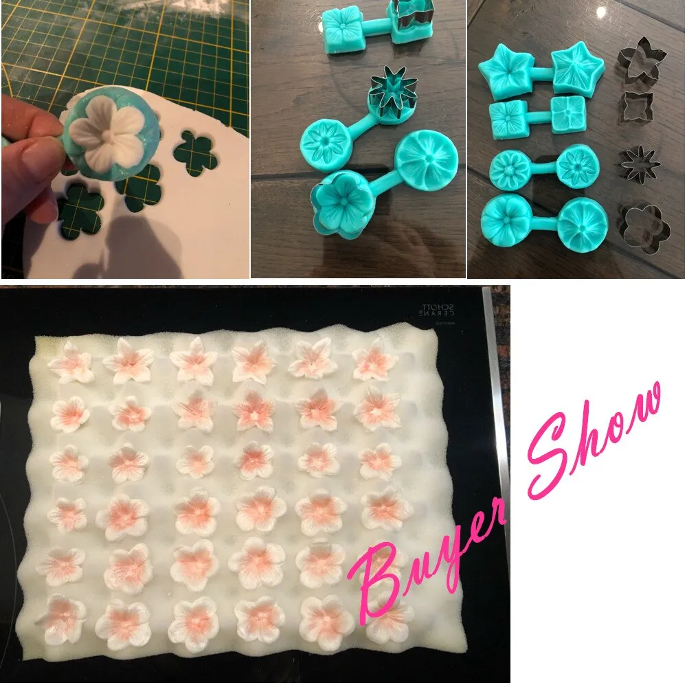 4 Style Flower Petal Veiner Silicone Molds
