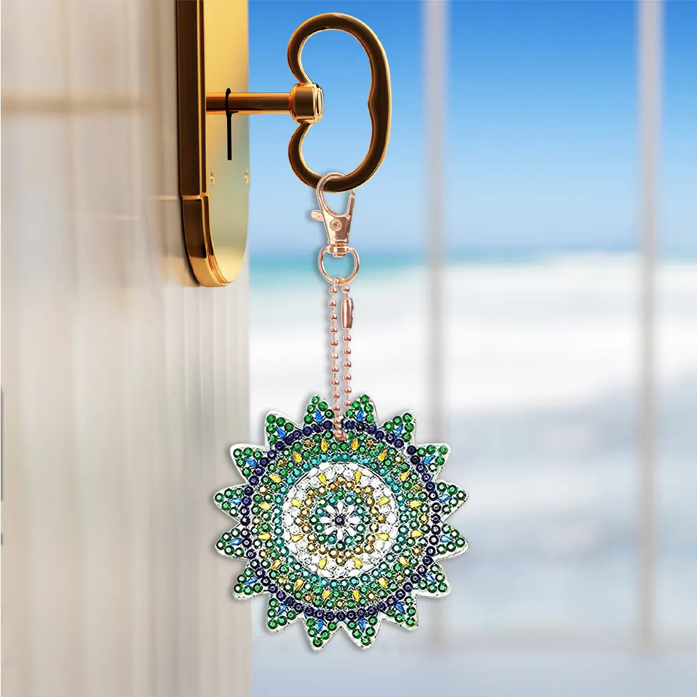 5pcs Diamond Art Key Rings Hanging Ornaments 5D Special-shaped Drill Bag Pandant