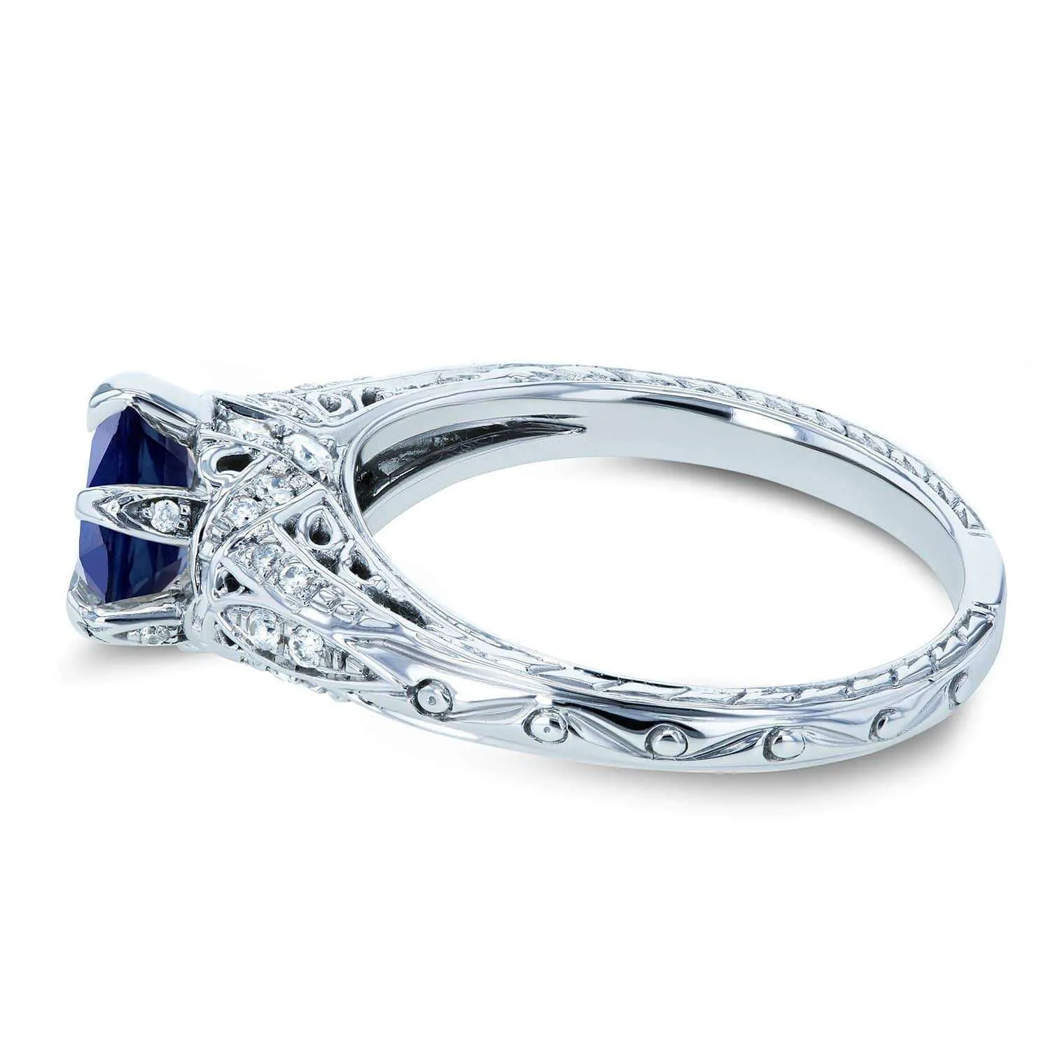 6.5mm Ornate 6-Prong Sapphire Ring