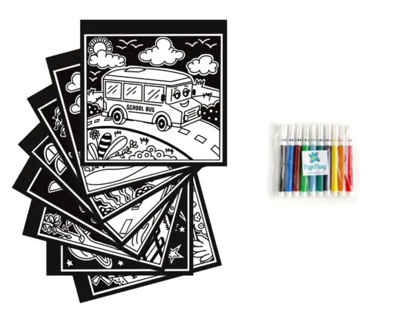 8 Velvet Cards – Travel Set with 10 Mini Sketch Pens