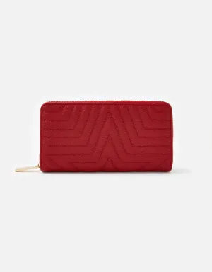 Accessorize London Women's Star Quilt Red Wallet