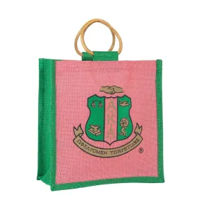 Alpha Kappa Alpha Shield / Crest Jute Bag