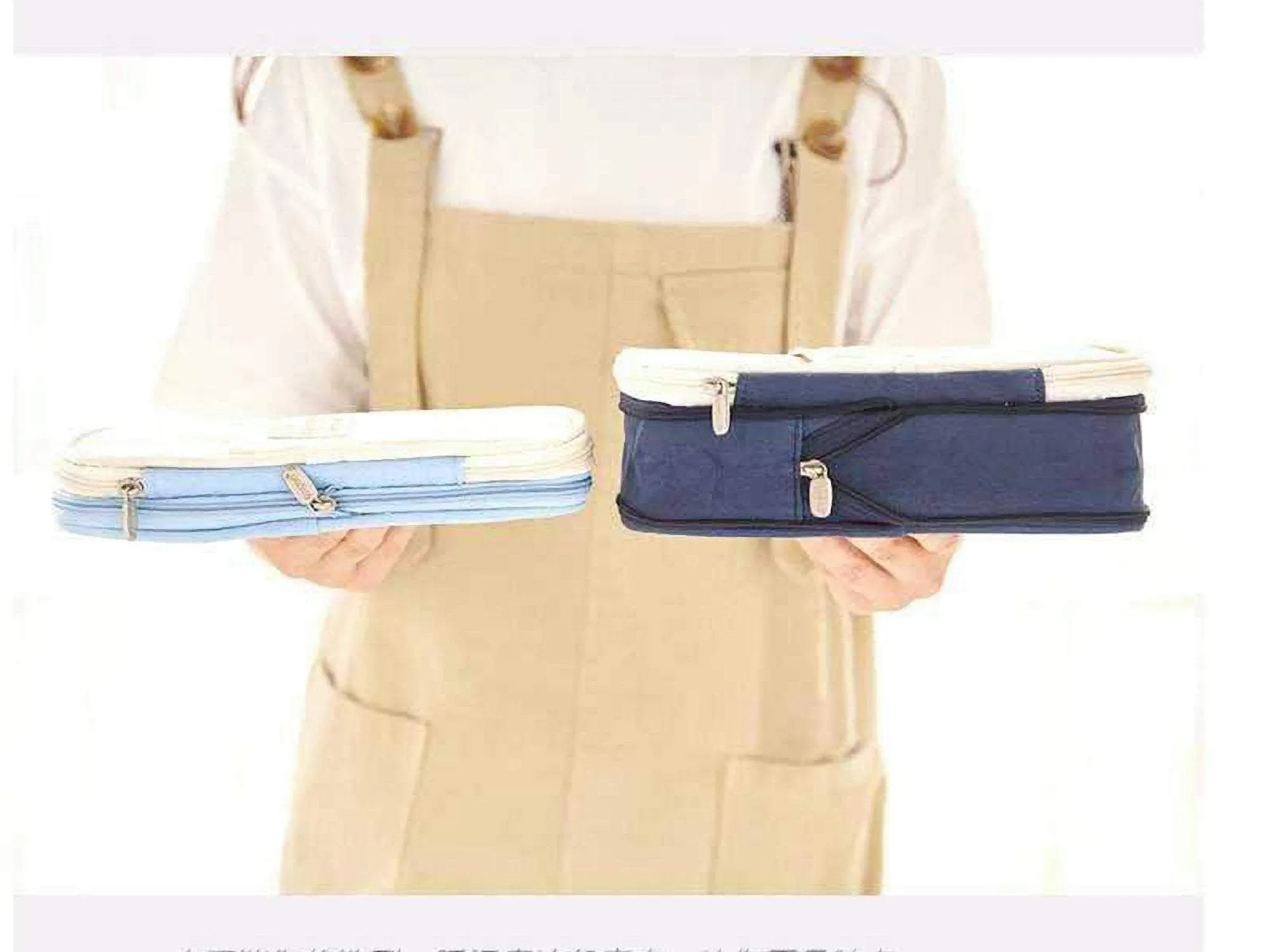 ANGOO NAVY Expandable Canvas Pen Case Pencil Case Expandable Case Storage Case