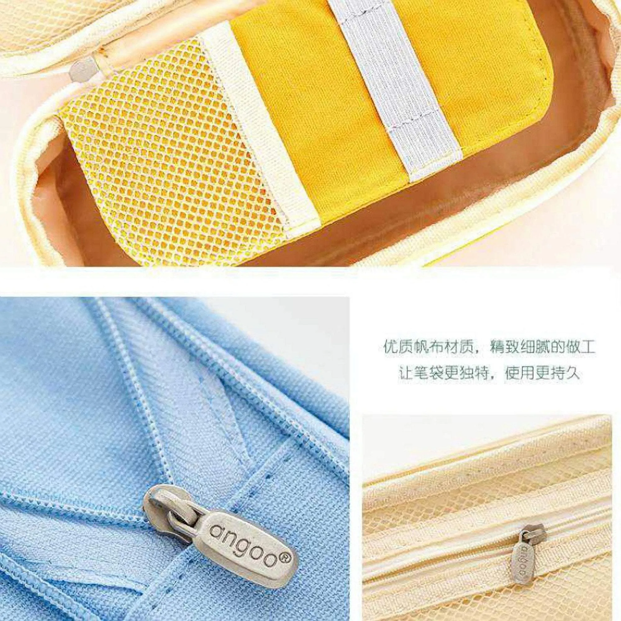ANGOO NAVY Expandable Canvas Pen Case Pencil Case Expandable Case Storage Case