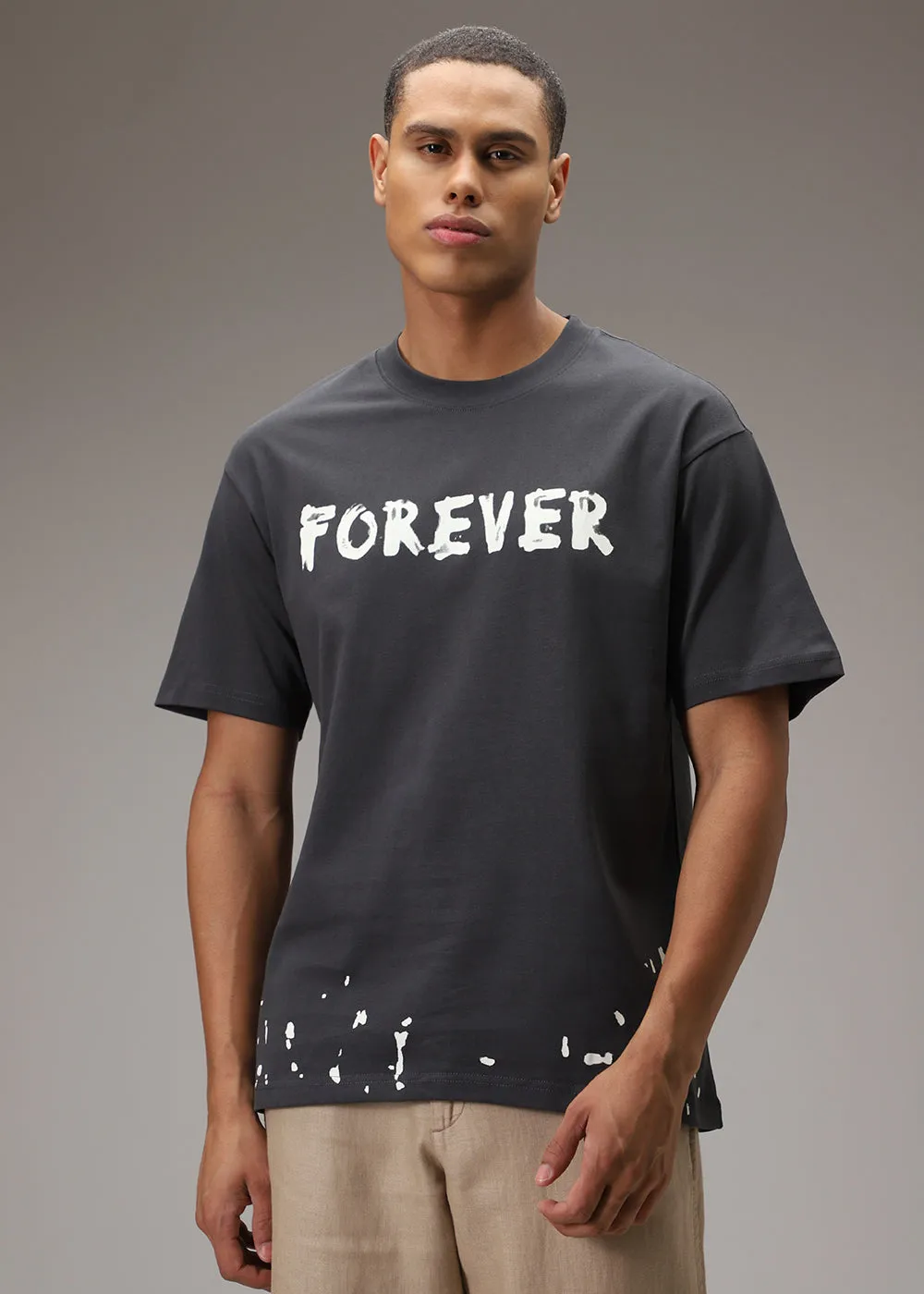 Artistic Array Grey Oversized T-shirt