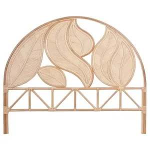 Artistic Natural Leaf Rattan Queen Headboard