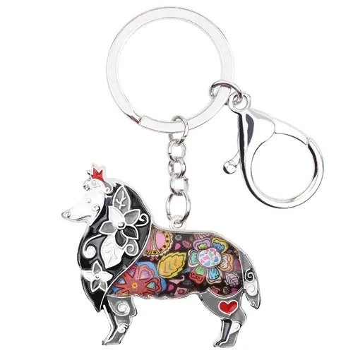 Artistic Sheltie Necklace / Keychain