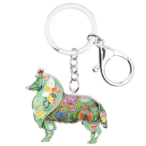 Artistic Sheltie Necklace / Keychain