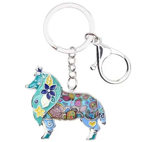 Artistic Sheltie Necklace / Keychain