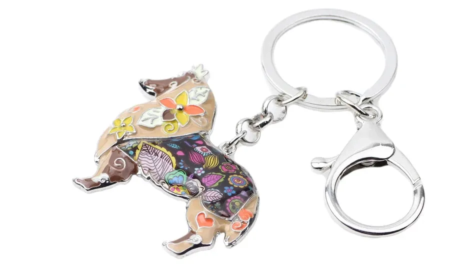 Artistic Sheltie Necklace / Keychain