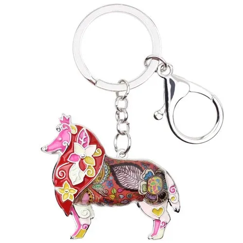 Artistic Sheltie Necklace / Keychain