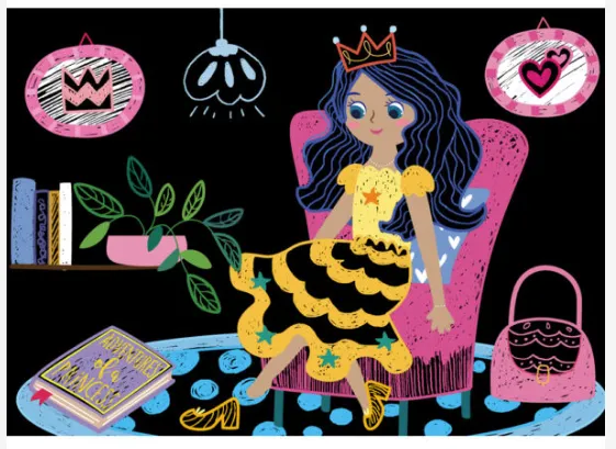 Avenir Scratch Art Princess 15 Sheets