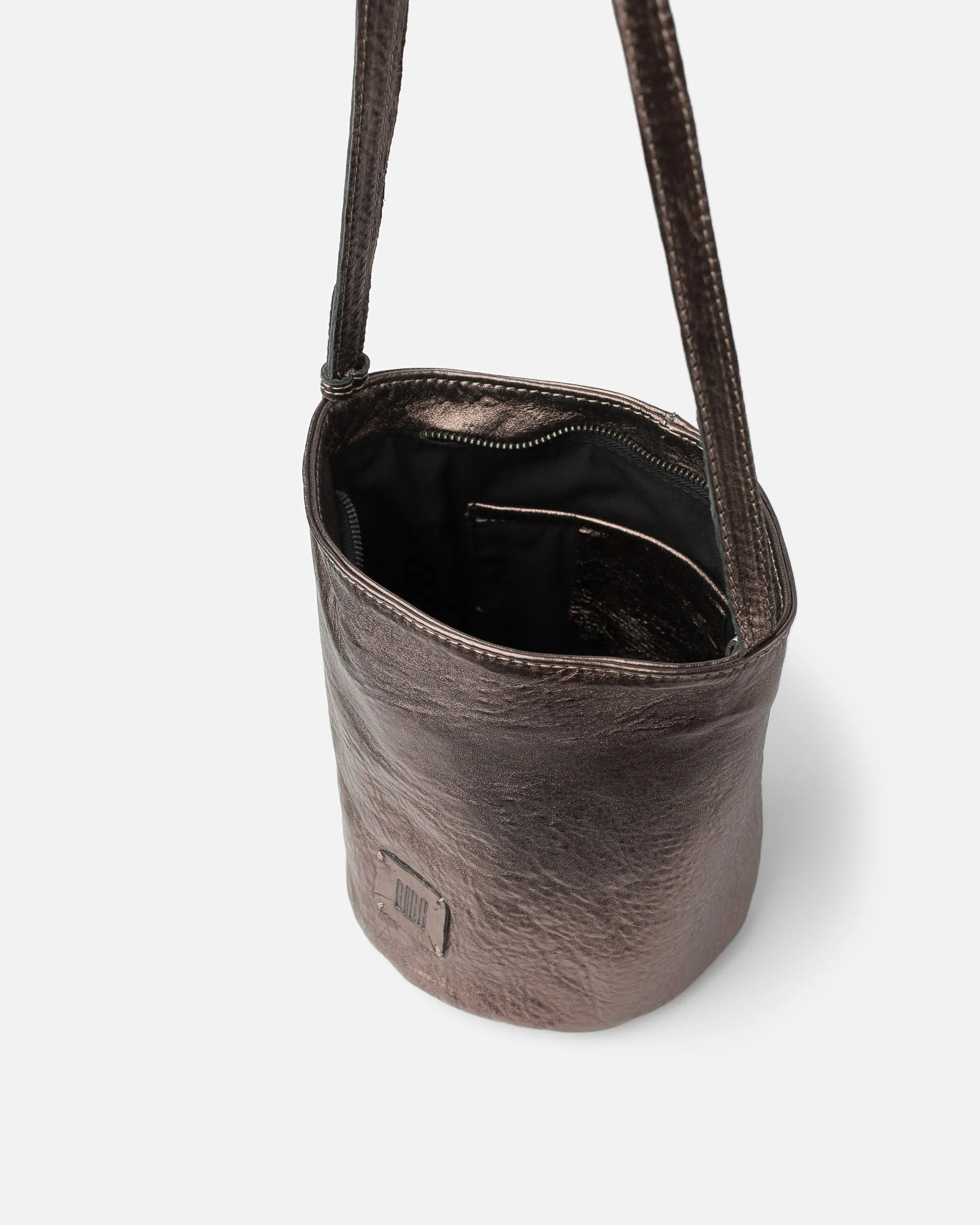 Biba -  Metallic Cross Body Bucket Bag