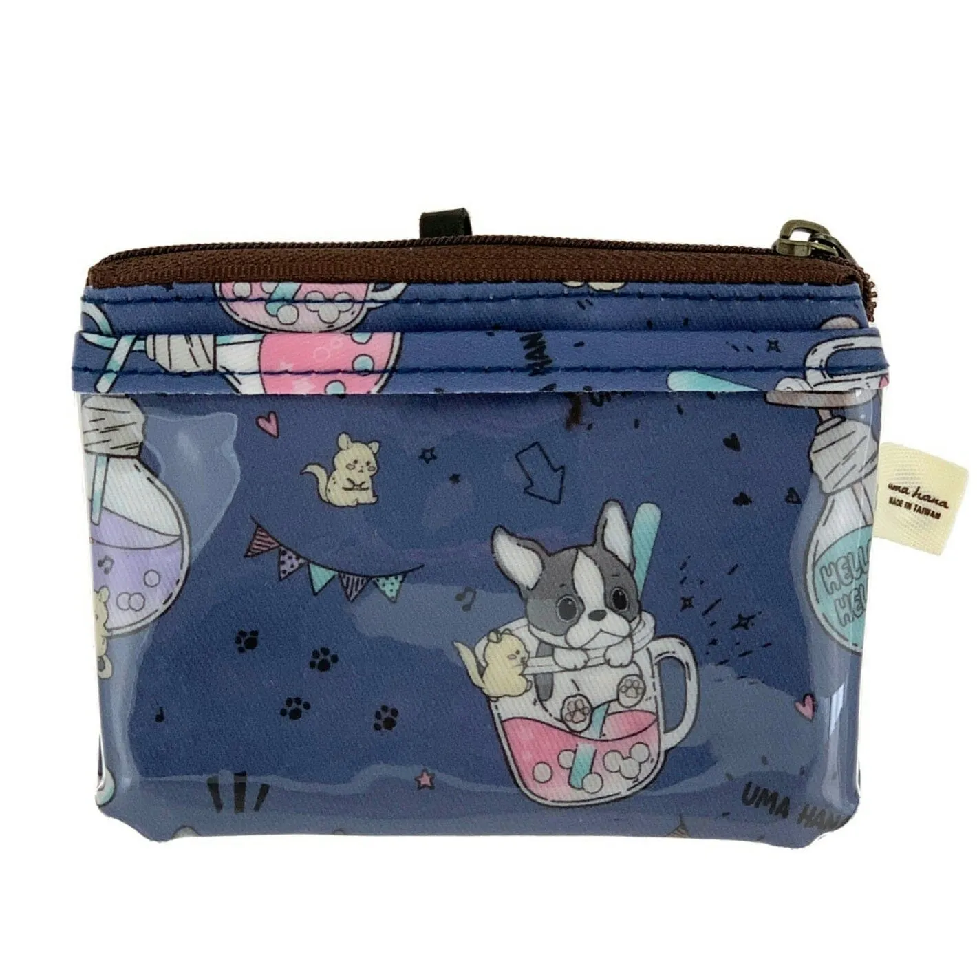 Blue Boba Frenchie Card & Coin Purse