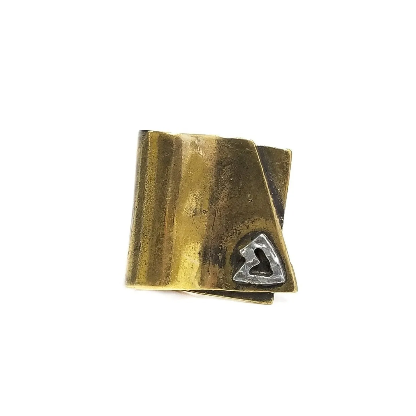 Bronze and Silver Artistic Wrap  Ring