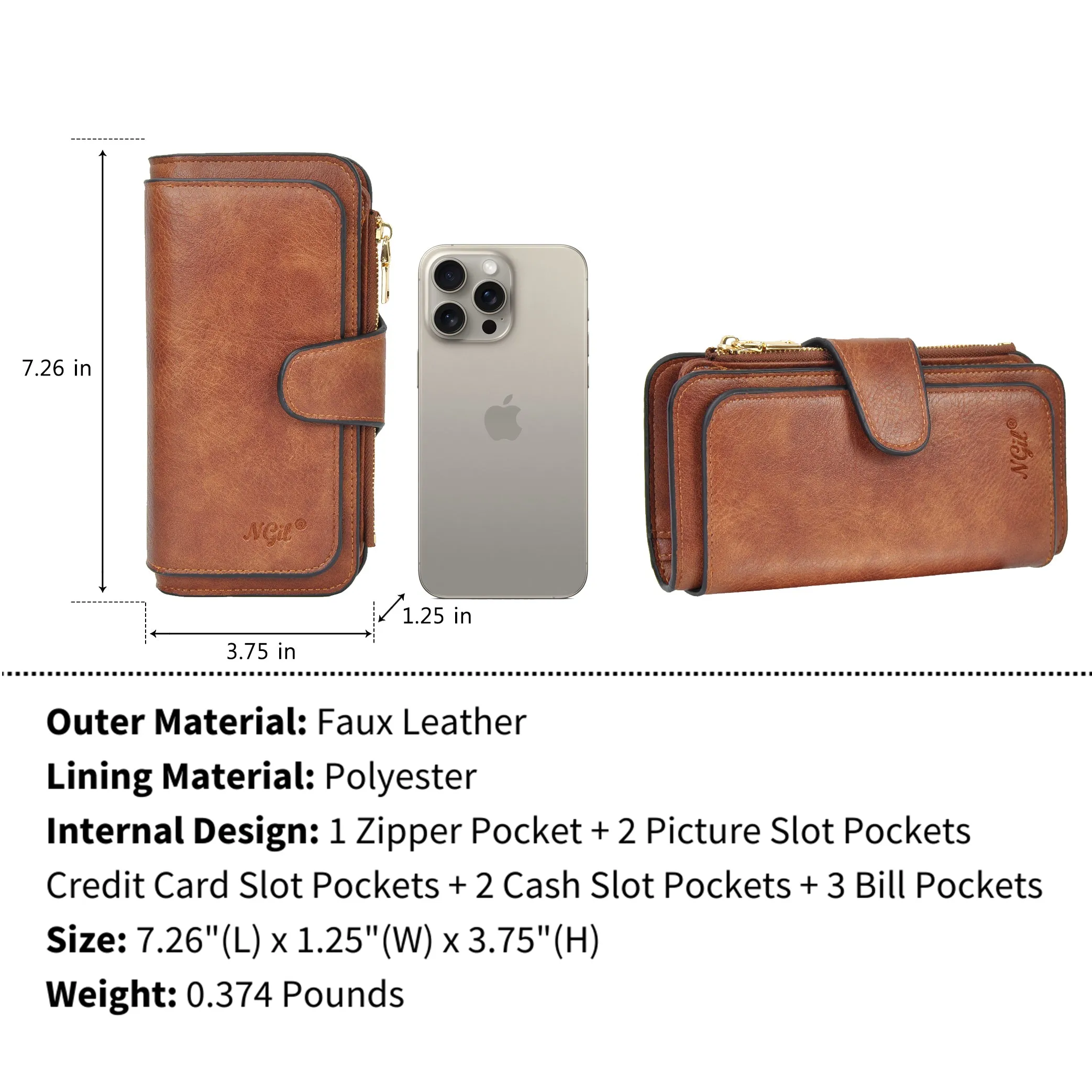 Brown NGIL Trifold Wallet