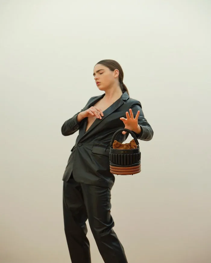 BUCKET BAG - Black Tabac