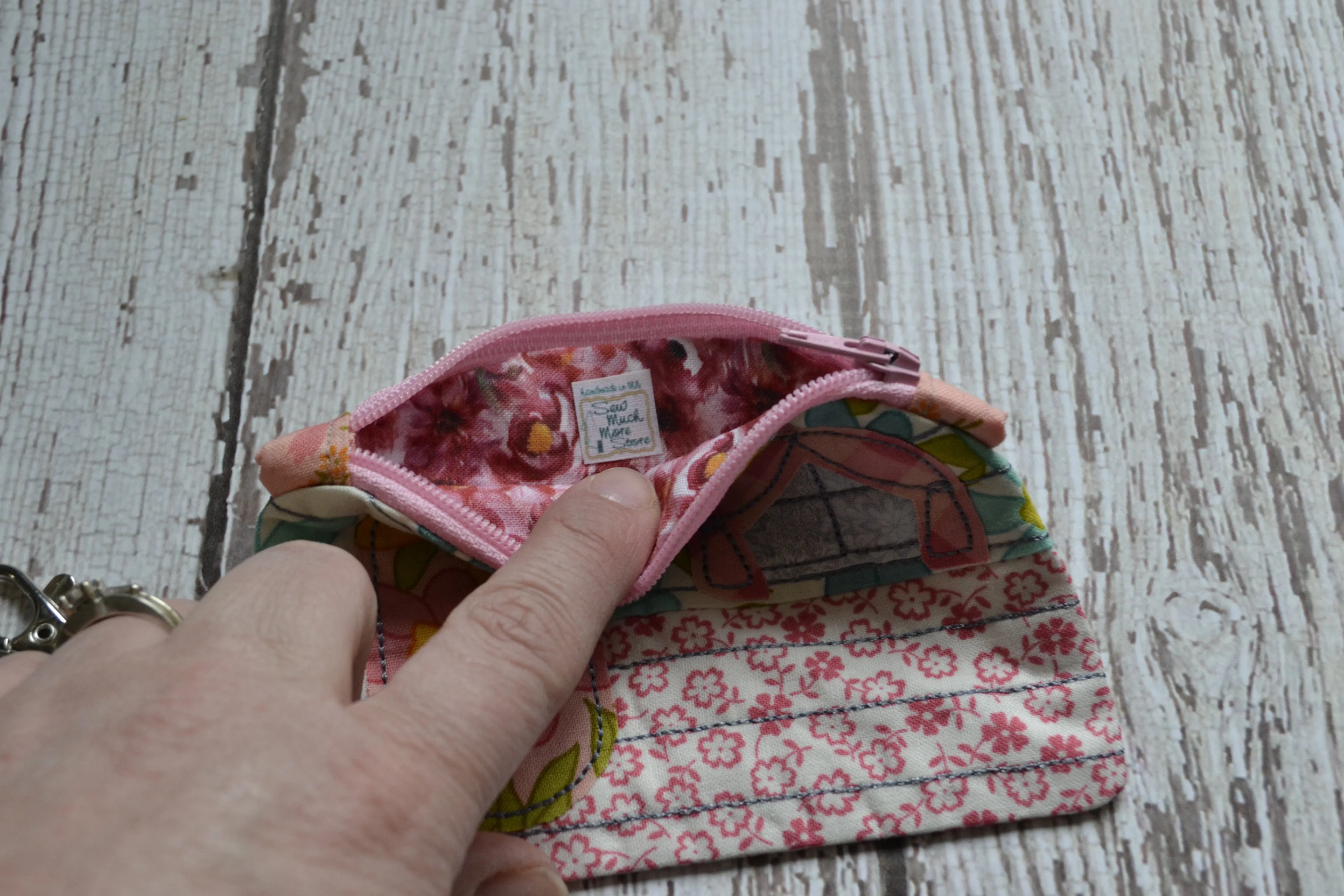 Camper Shaped Coin Purse -Re-Purposed Fabric - Group H - (3)