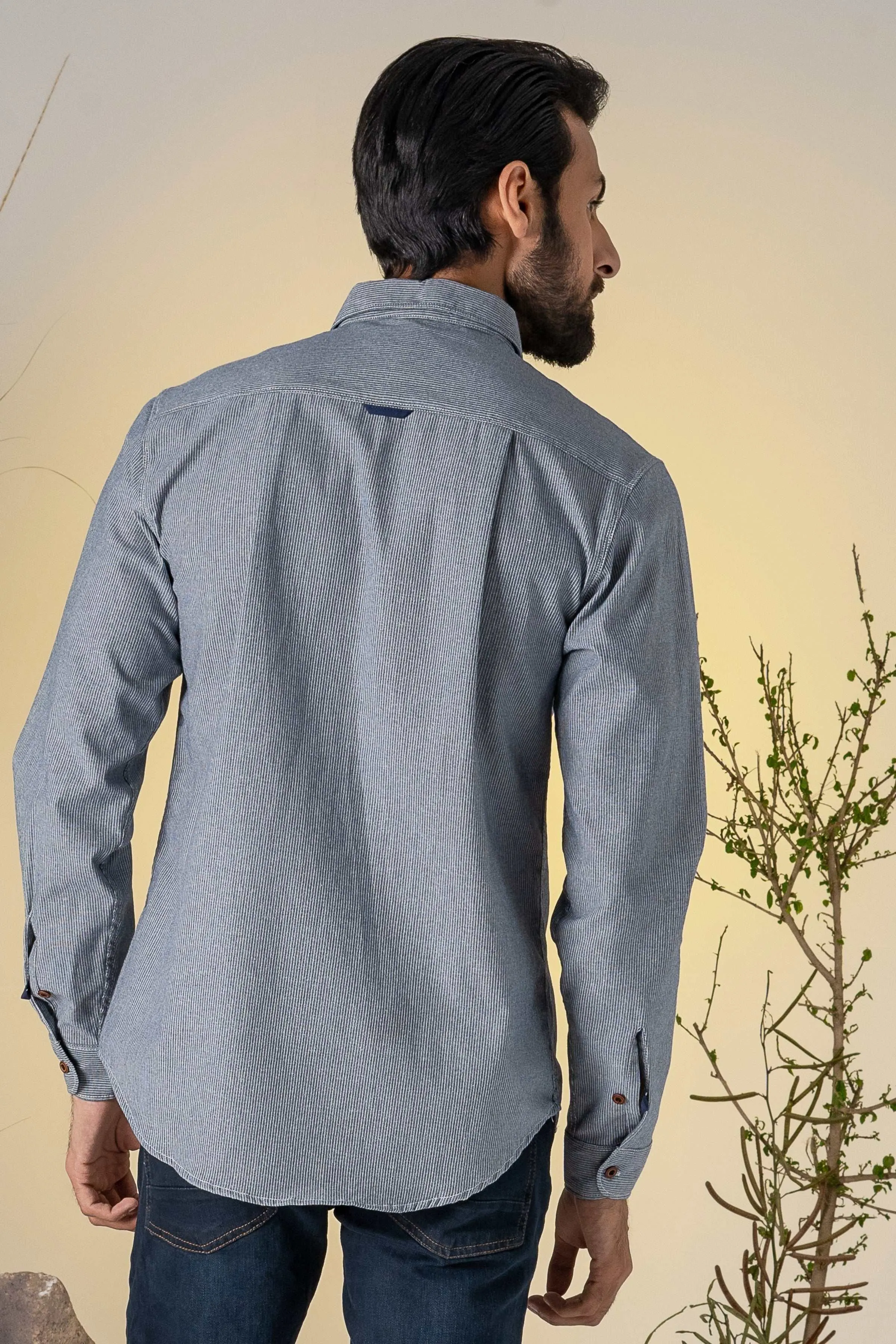 CASUAL SHIRT GREY STRIPES