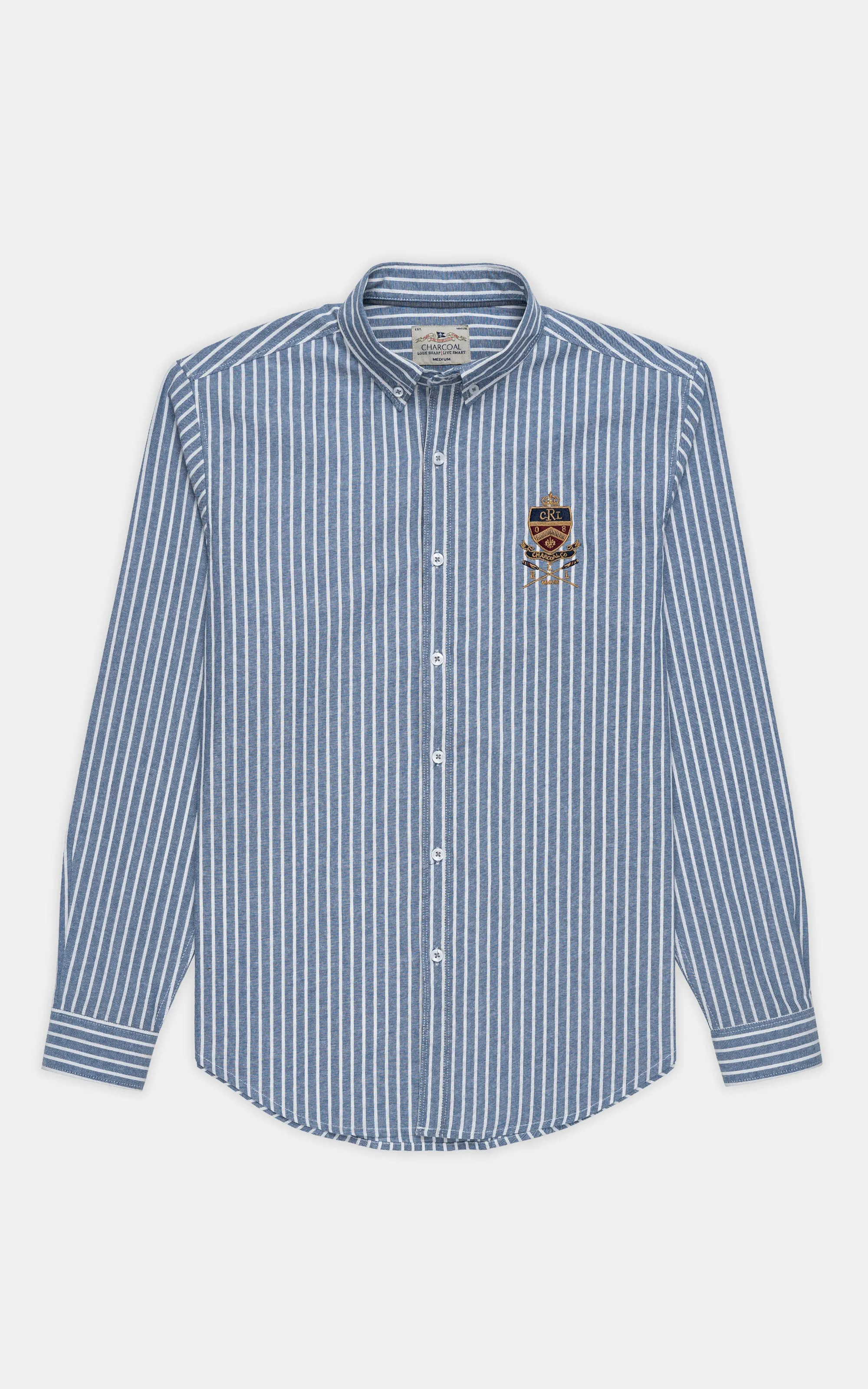 CASUAL SHIRT GREYISH BLUE STRIPES