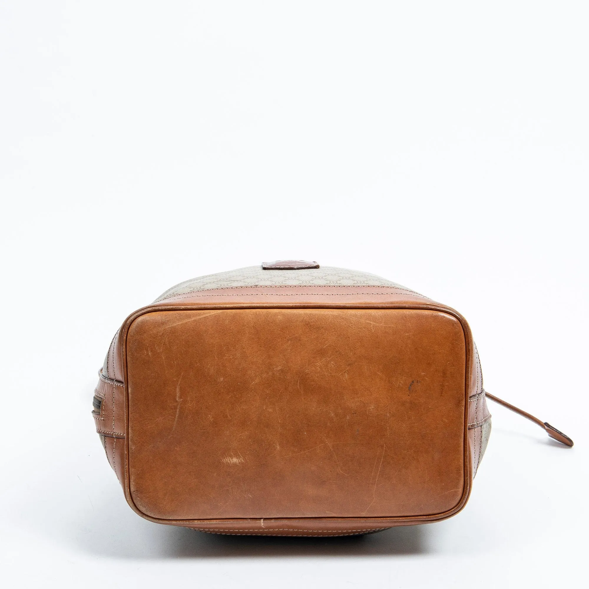 Celine Drawstring Bucket ToteBeige/Brown Macadam Shoulder Bag - AWL2341
