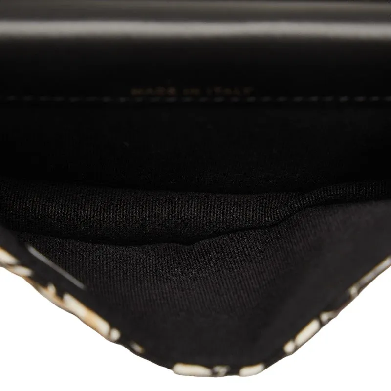 Chanel Checker Flag Year-End  Mini Chain houlder Bag Beige Multicolor Canvas  CHANEL