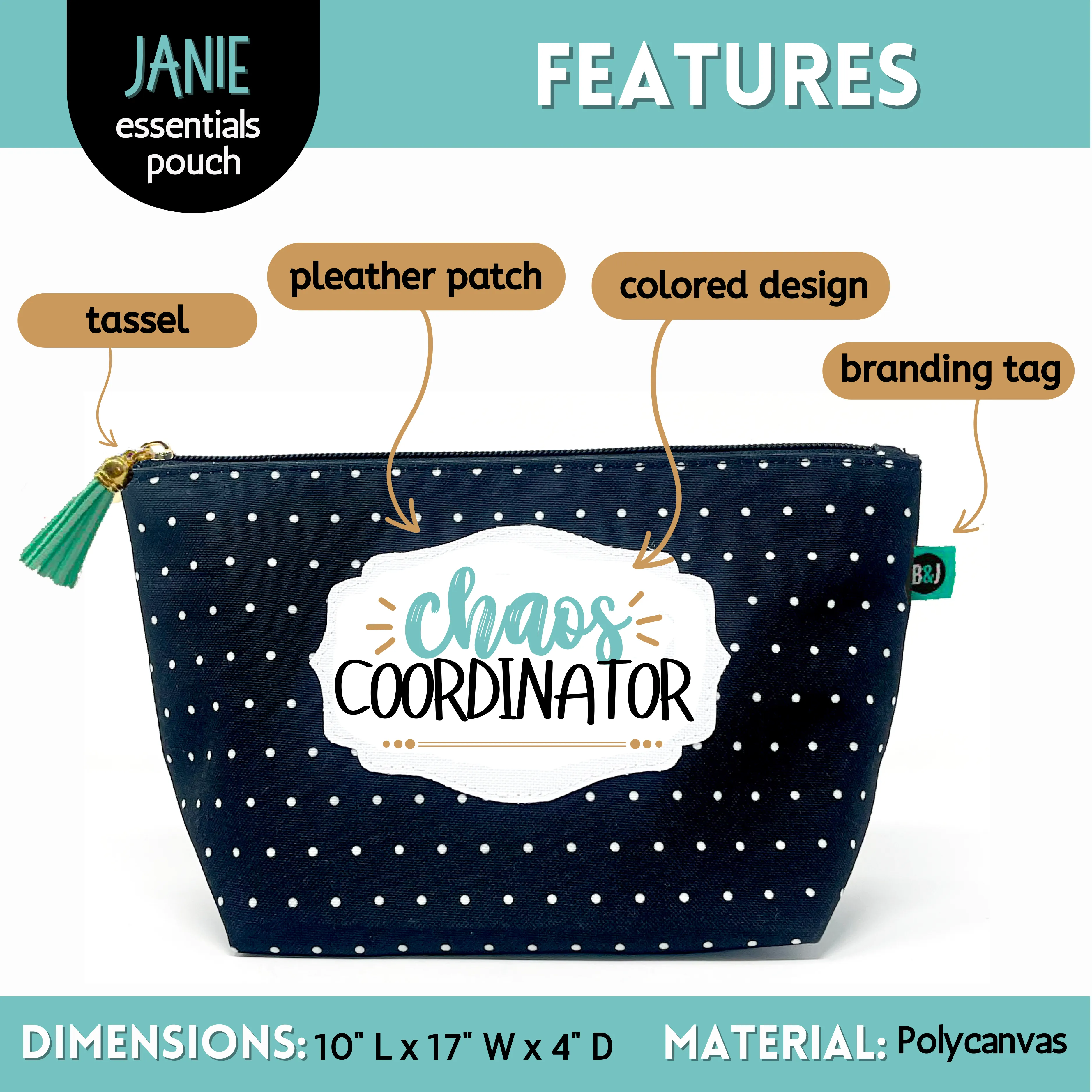 Chaos Coordinator Janie Zippered Pouch