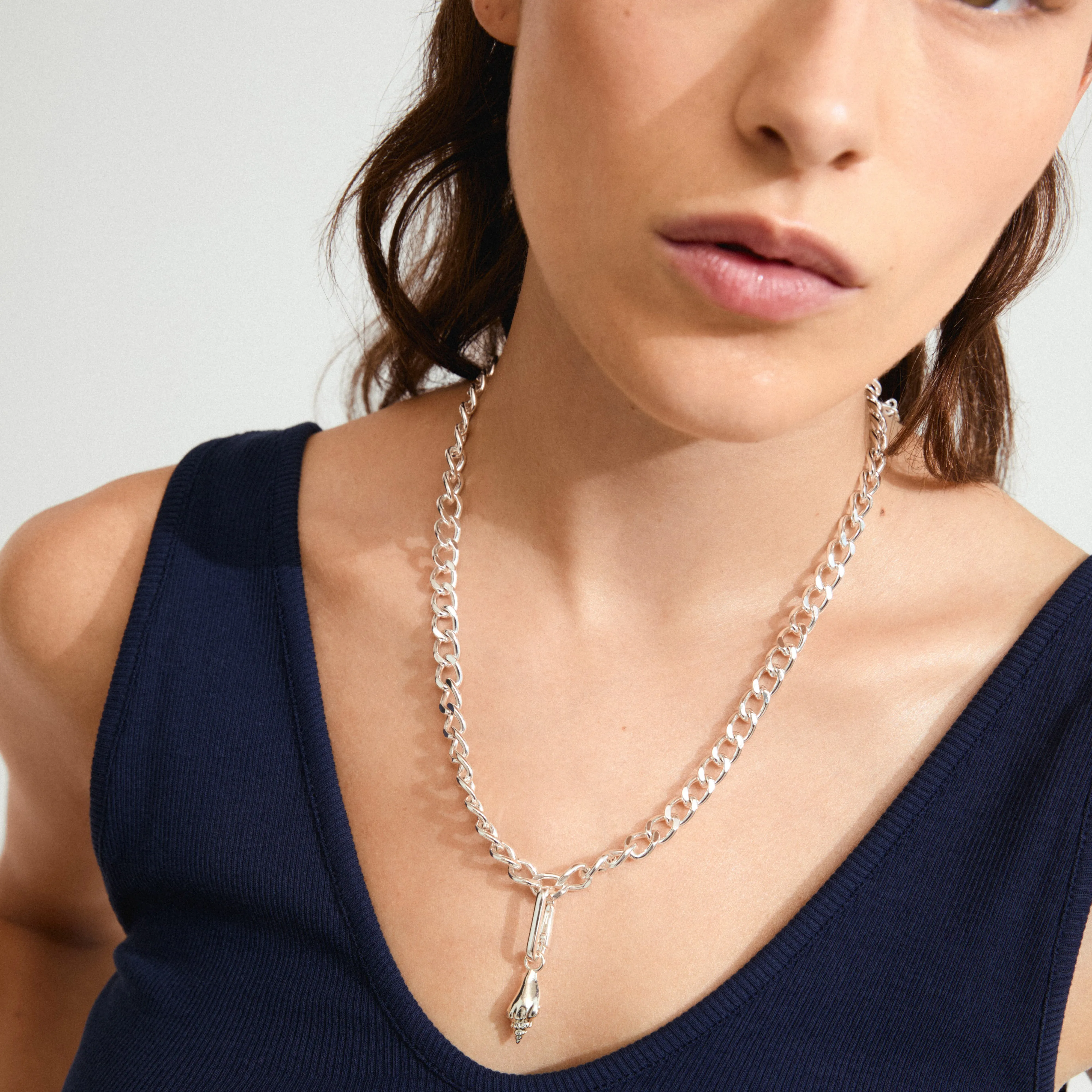 CHARM shell pendant silver-plated