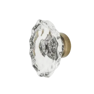 Chateau Crystal 1 3/4" Cabinet Knob in Antique Brass