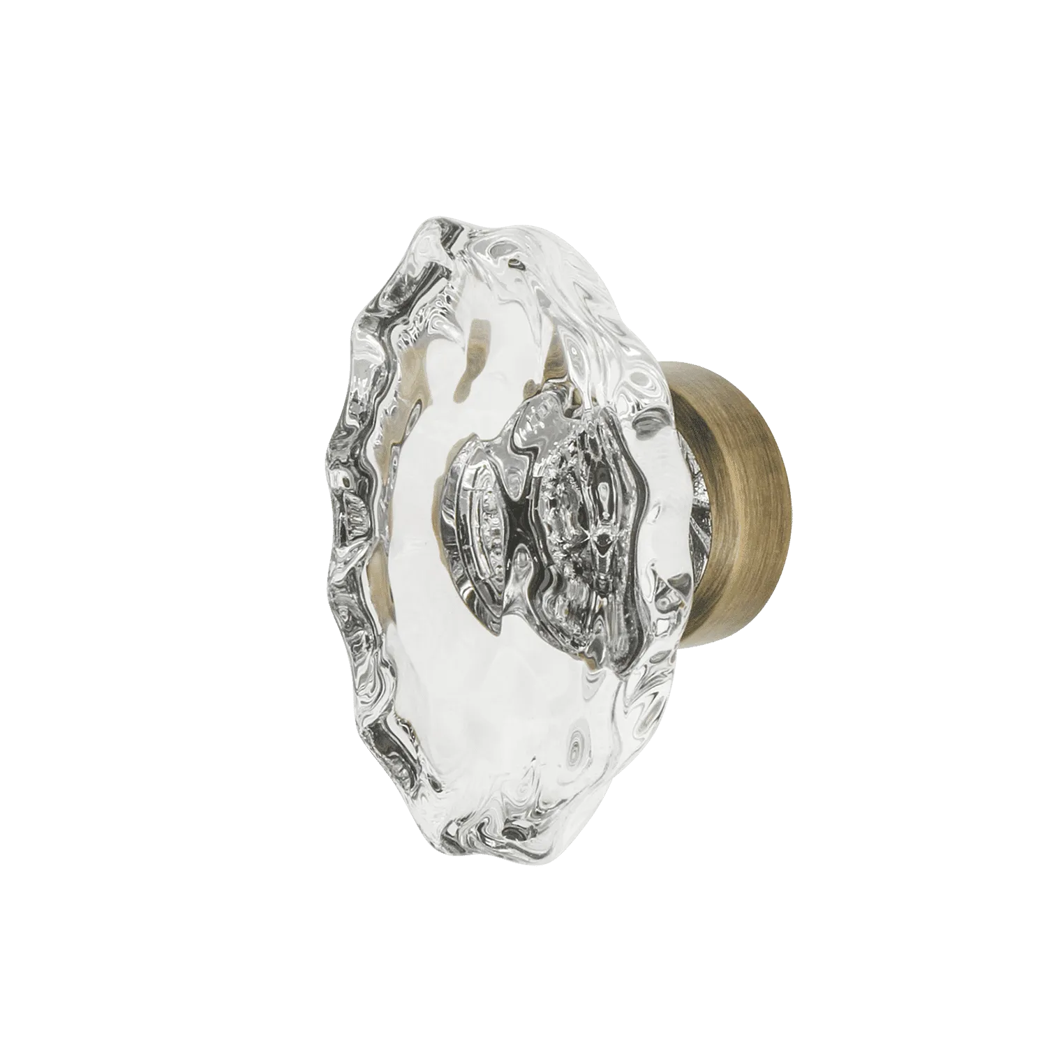 Chateau Crystal 1 3/4" Cabinet Knob in Antique Brass