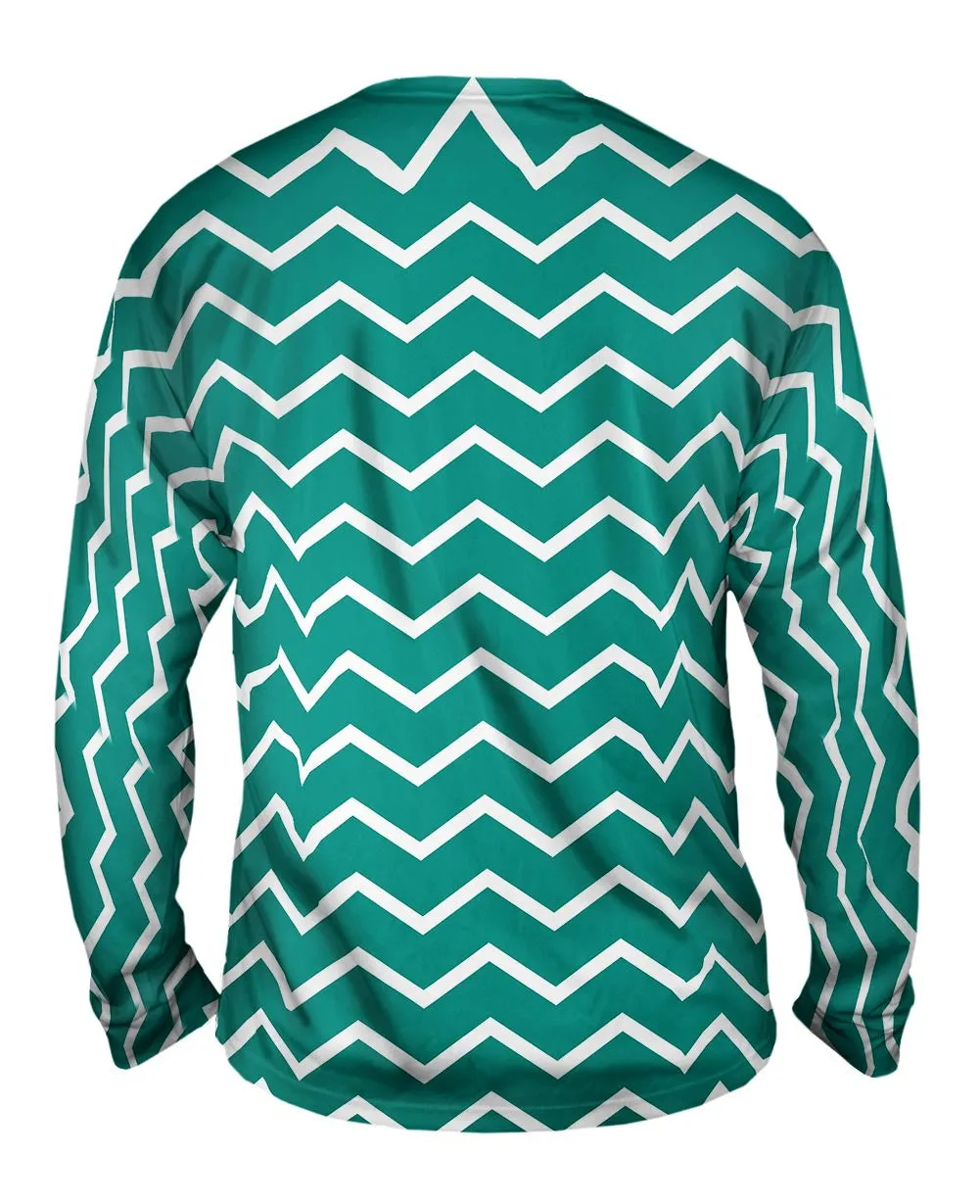Chevron Turquoise White Reversed
