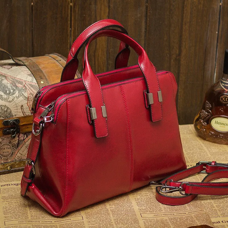 Christmas Gift Vvsha Real Cow Leather Ladies HandBags High Quality Women Genuine Leather Bag Totes Messenger Bags Designer Luxury Shoulder Bag Female