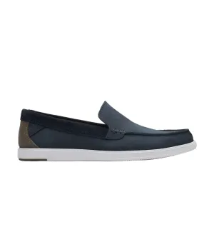 Clarks scarpa casual da uomo Bratton Loafer 172448 navy nubuck