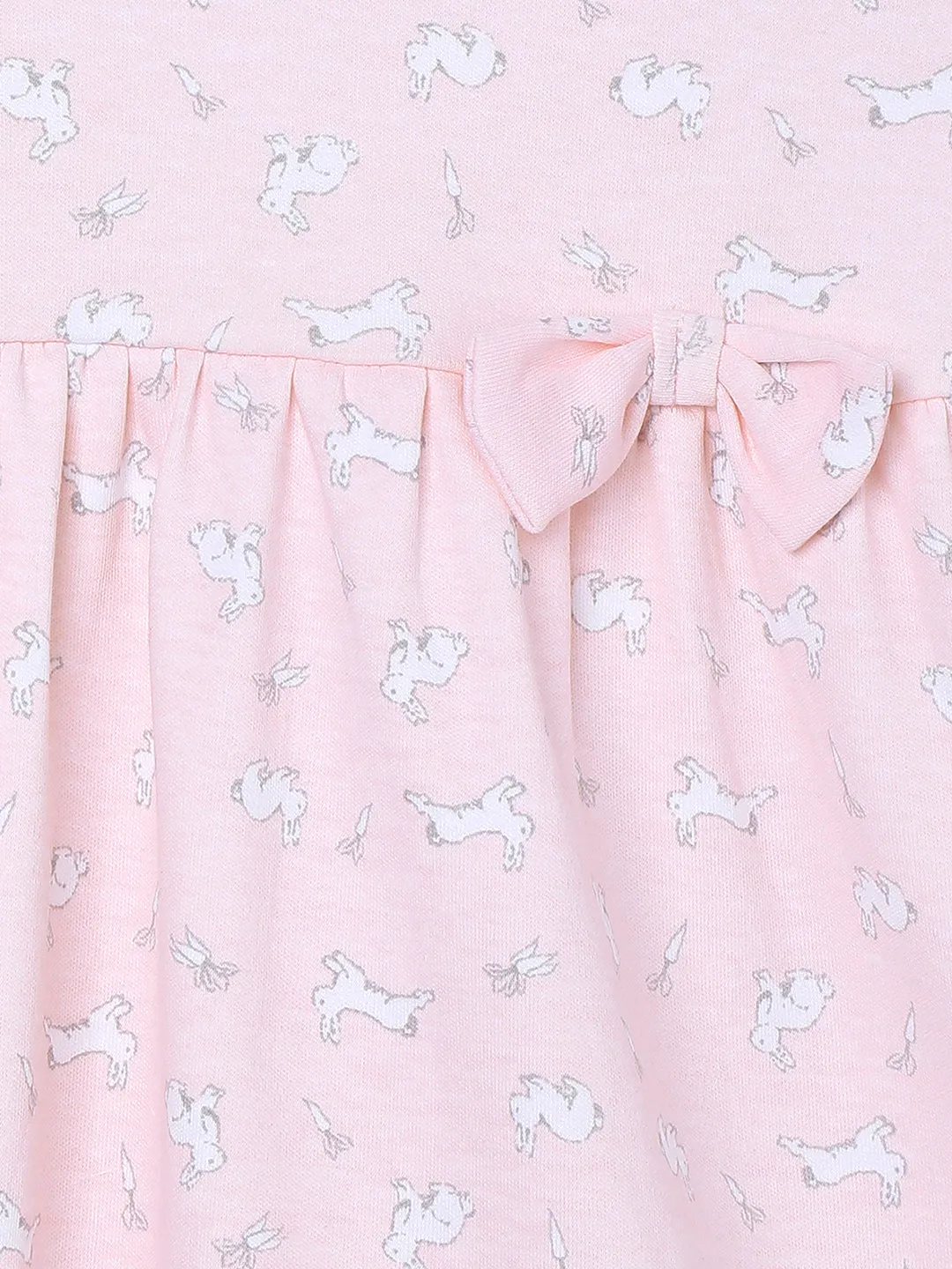 Combo of 2: Pink Rabbit & Polka Dotted Girls Casual Dresses