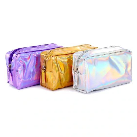 Cosmetic Necessaire Make Up Bag Organizer Bag with Zipper - Purple