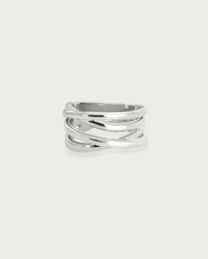 Criss Cross Ring in Silver