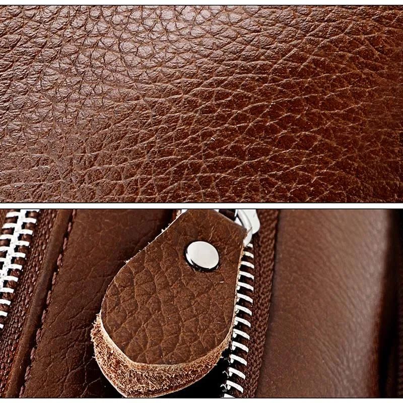 Crossbody Man Purse Minimalist Genuine Leather Single Shoulder Bag