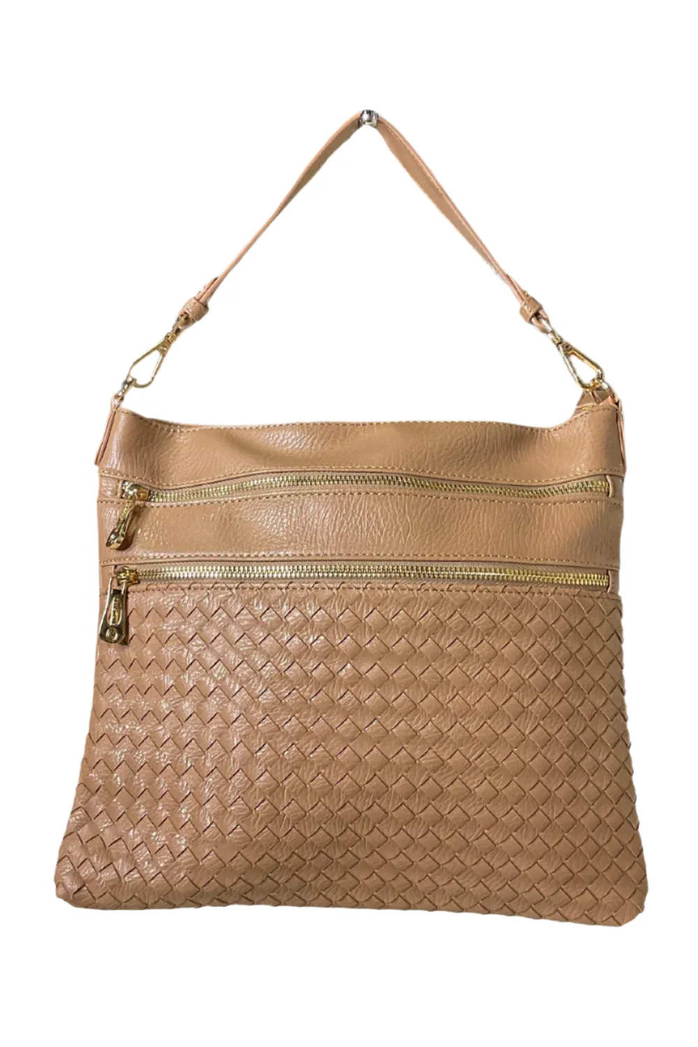 Crystale medium basket weave square purse