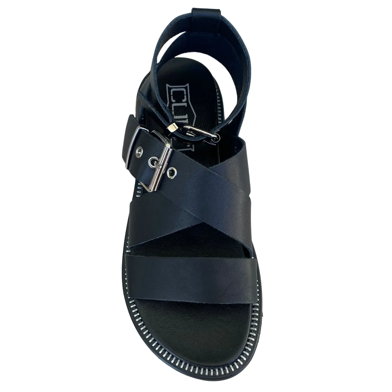 Cult sandalo da donna in pelle con cinturini e fibbie Ziggy 3442 CLW344200 nero