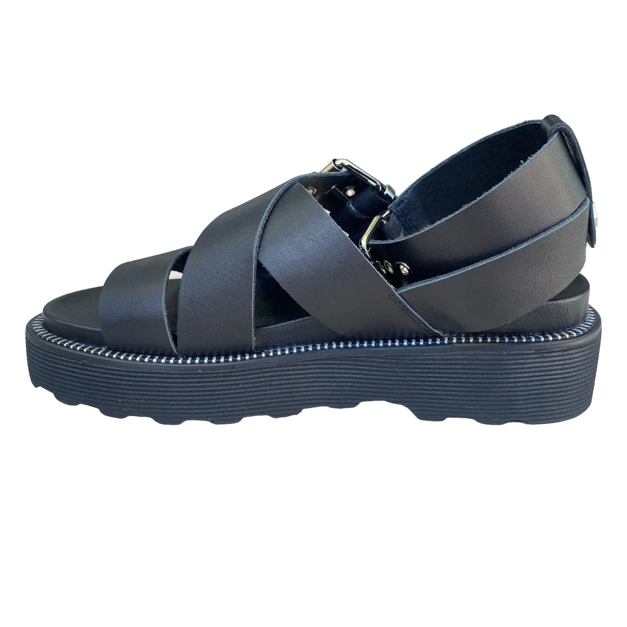 Cult sandalo da donna in pelle con cinturini e fibbie Ziggy 3442 CLW344200 nero