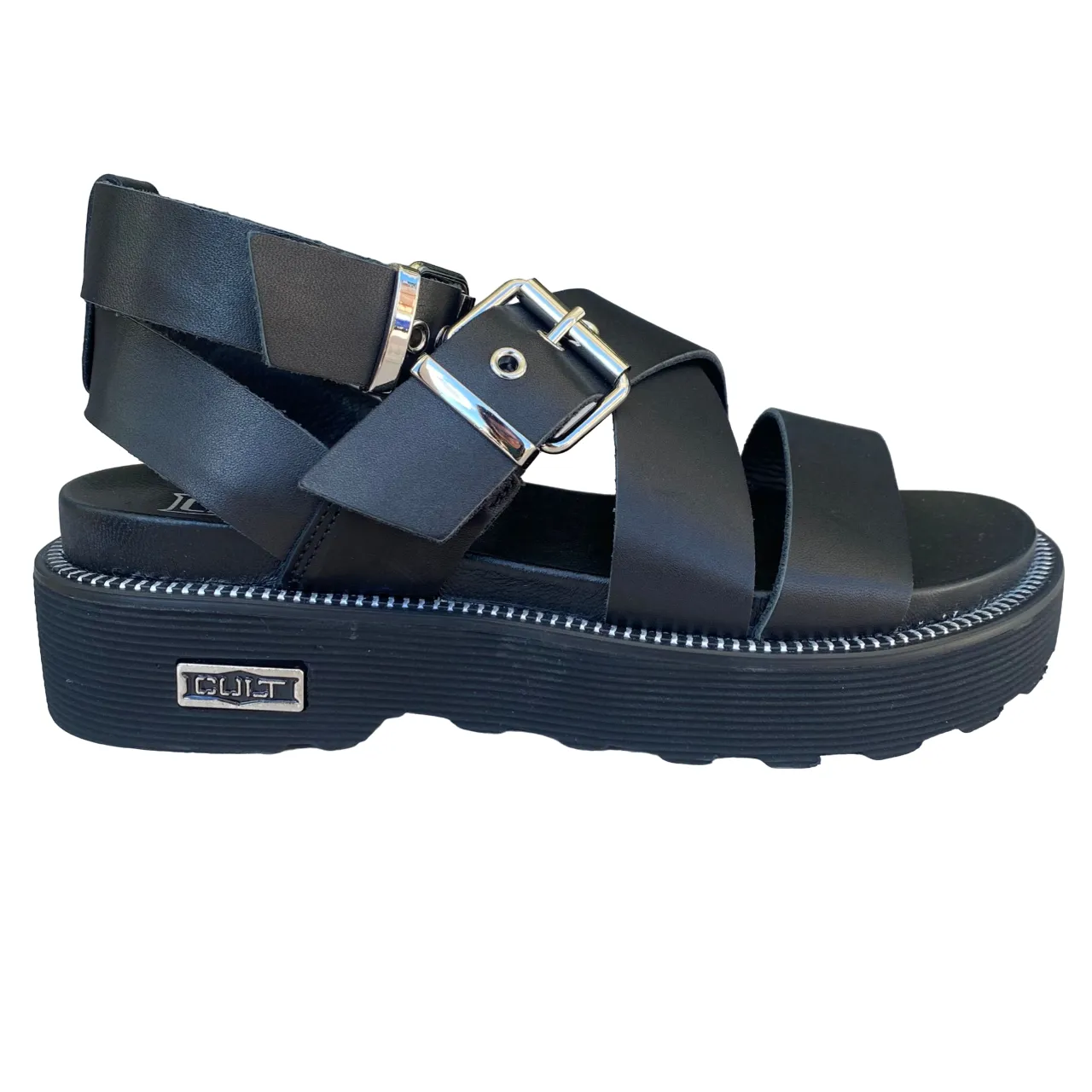 Cult sandalo da donna in pelle con cinturini e fibbie Ziggy 3442 CLW344200 nero